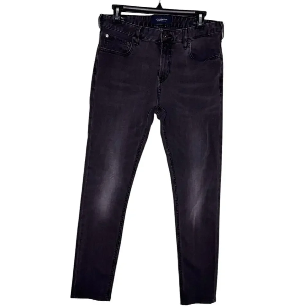Scotch & Soda Black Amsterdams Blauw Straight Slim fit jeans Size 31/32
